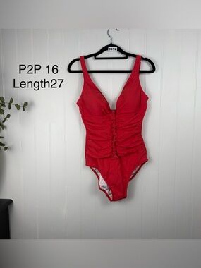 Profile by Gottex Red Ruched Lace-Up One Piece Swimsuit | Resort Core Minimal 8D